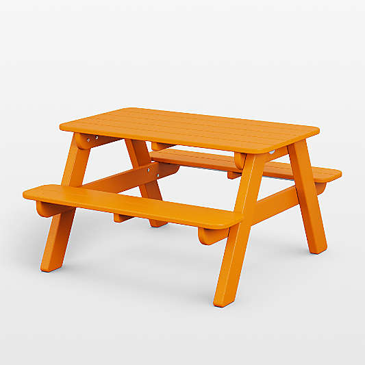 Tangerine Orange Outdoor Kids Picnic Table by POLYWOOD ®