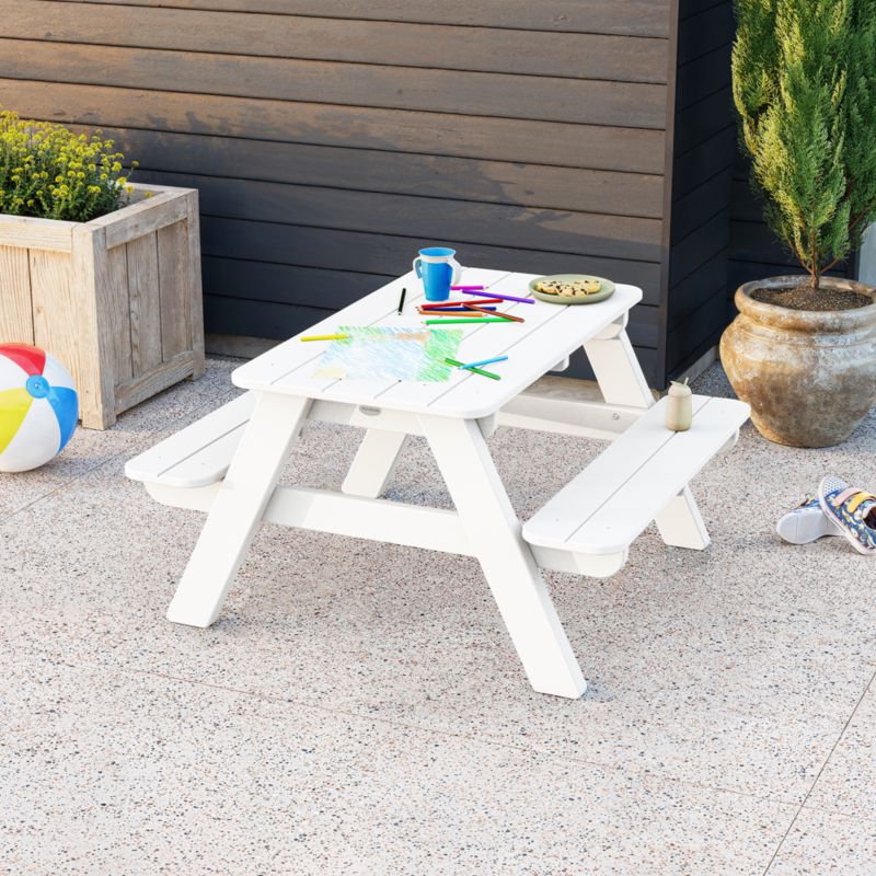 White Outdoor Kids Picnic Table by POLYWOOD ® - image 1 of 5