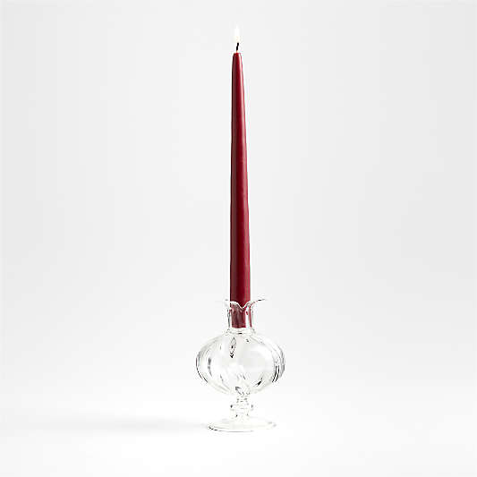 Pomegranate Clear Glass Taper Candle Holder and Bud Vase