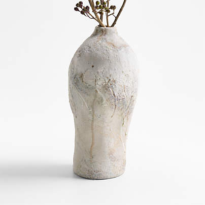 Pompeii 14" Chalky White Ceramic Vase