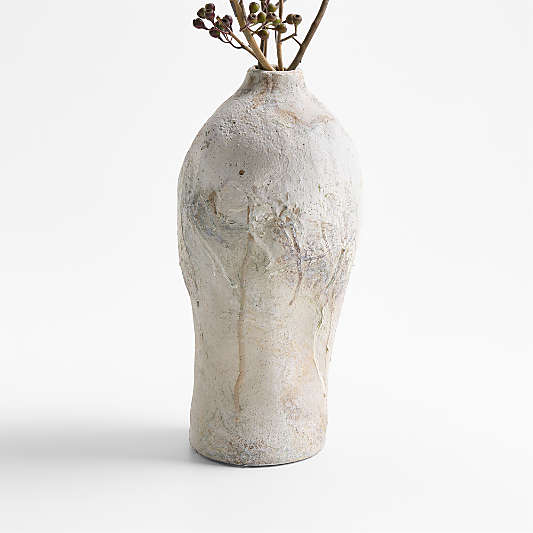 Pompeii Chalky White Ceramic Vase 14"