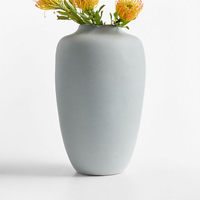 View Pompeii Gray Blue Ceramic Vase 13" details