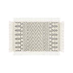 View Pompom Neutral Geometric Rug with Fringe - image 9 of 9