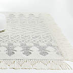 View Pompom Neutral Geometric Rug with Fringe - image 1 of 9