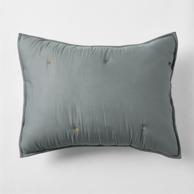 Pop Stitch Deep Indigo Cotton Voile Kids Pillow Sham - image 0 of 5