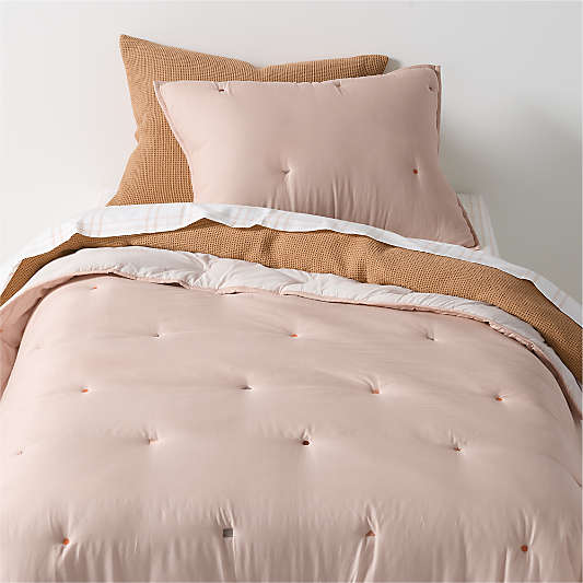 Pop Stitch Elegant Pink Organic Cotton Voile Kids Twin Comforter