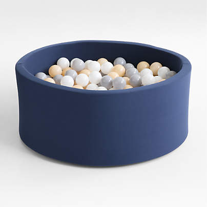 Baby and Toddler Navy Pop-Up Ball Pit with Neutral Balls
