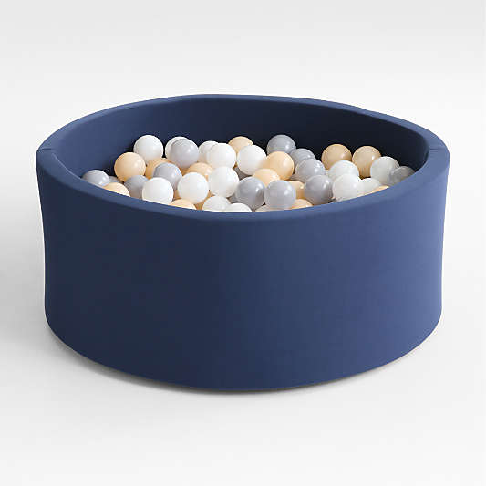 Baby and Toddler Navy Pop-Up Ball Pit with Neutral Balls