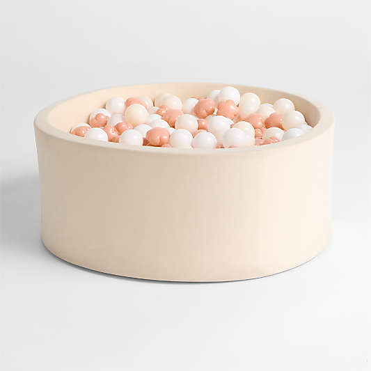 Baby and Toddler Natural Pop-Up Ball Pit with Flower Balls