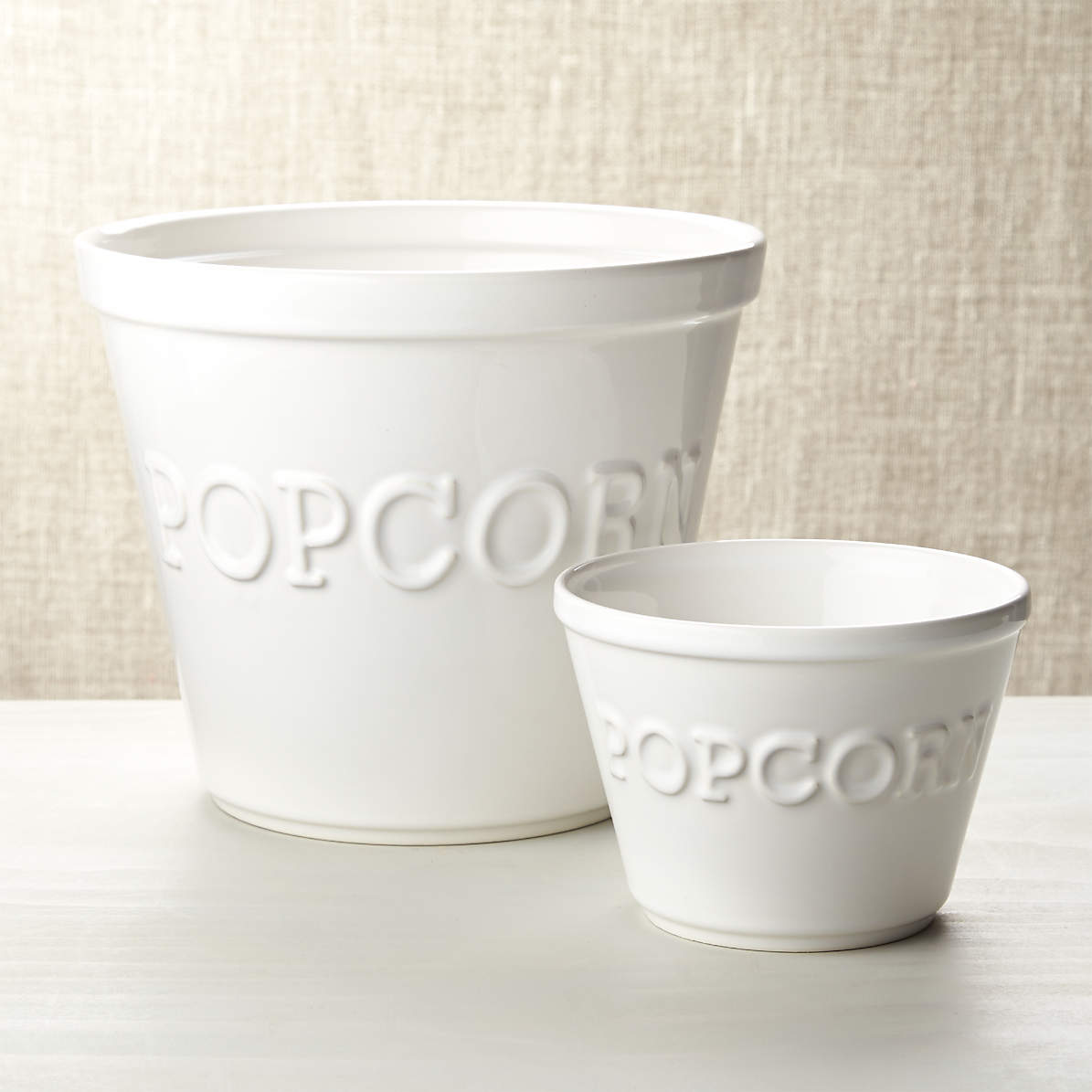 Novelty Ceramic Square Popcorn Bowl Containers 2 ct Basket 