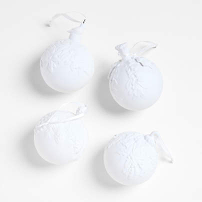 Porcelain Balls Christmas Ornaments, Set of 4