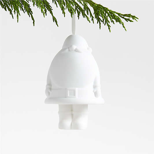 White Porcelain Bell Santa Christmas Tree Ornament