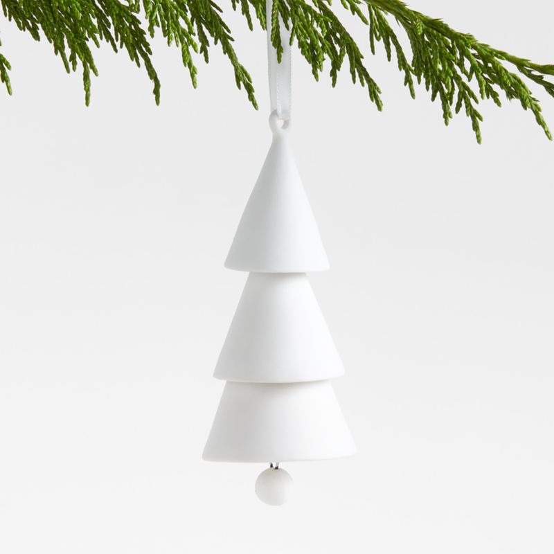 White Porcelain Bell Tree Christmas Ornament - image 0 of 4