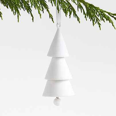 White Porcelain Bell Tree Christmas Ornament