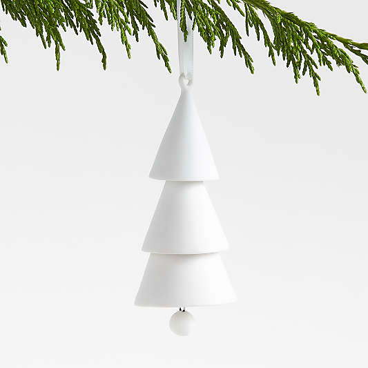 White Porcelain Bell Tree Christmas Ornament