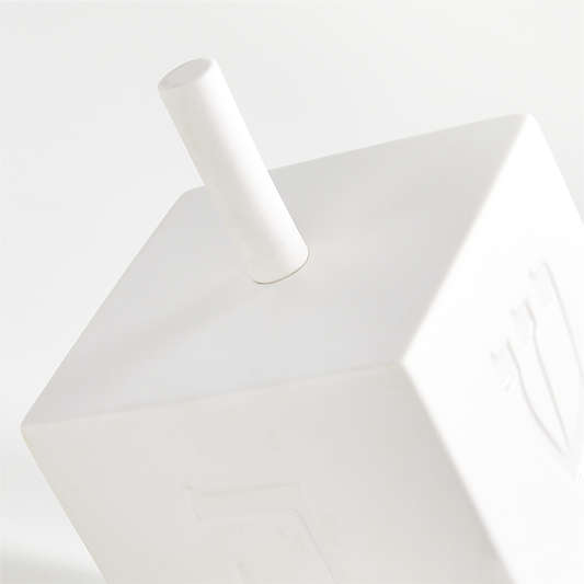 Large White Porcelain Dreidel Sculpture