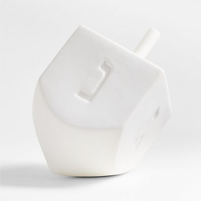 View Large White Porcelain Dreidel Sculpture details