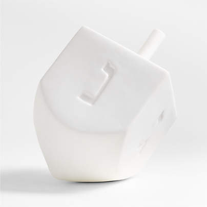 Large White Porcelain Dreidel Sculpture