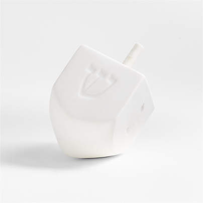 Small White Porcelain Dreidel Sculpture