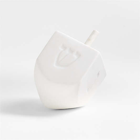 Small White Porcelain Dreidel Sculpture