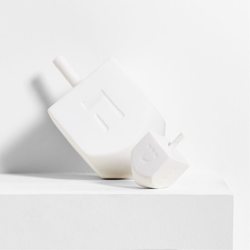 Small White Porcelain Dreidel Sculpture