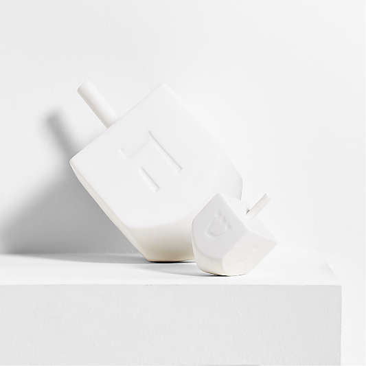 Small White Porcelain Dreidel Sculpture