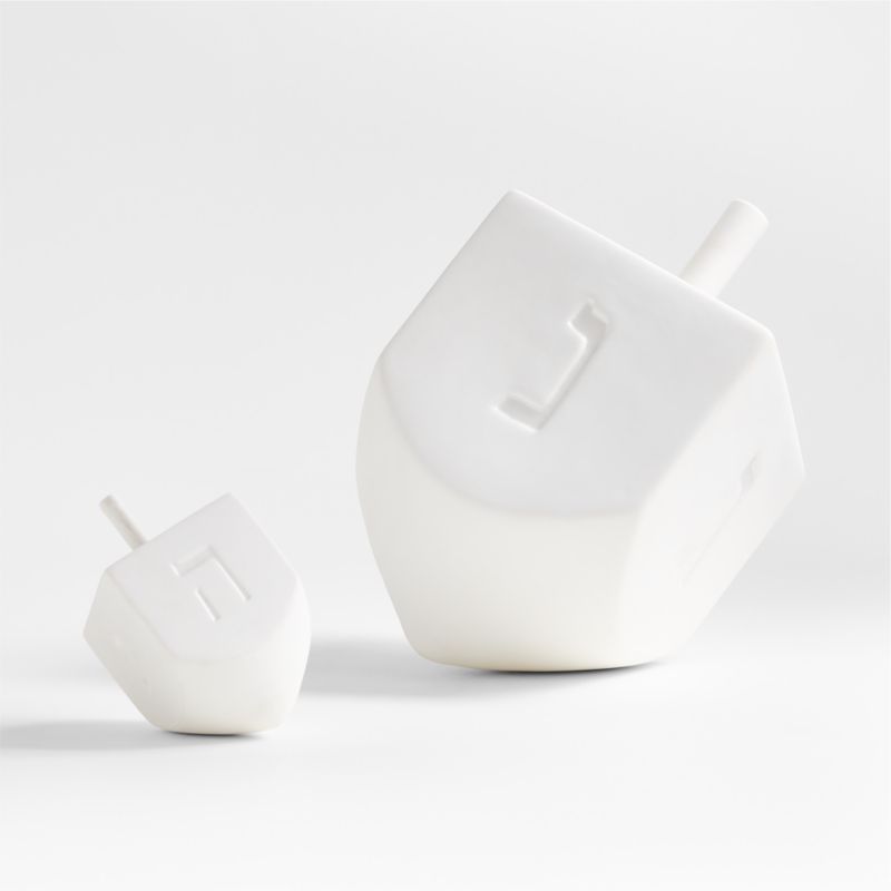 Small White Porcelain Dreidel Sculpture