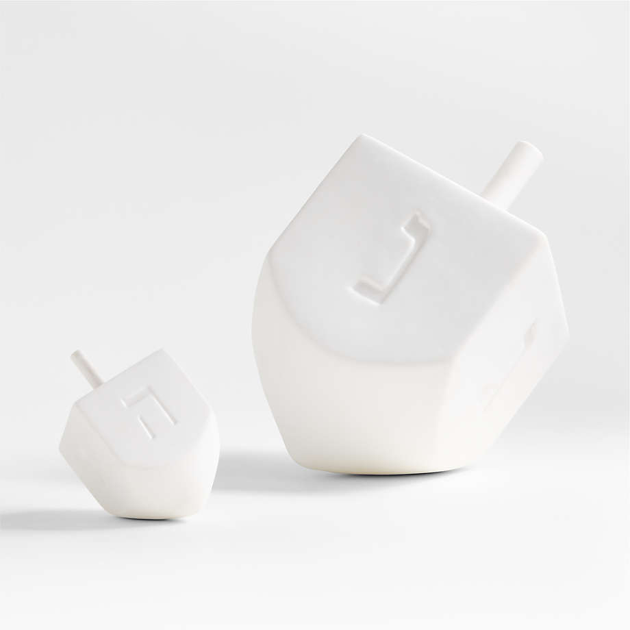 Small White Porcelain Dreidel Sculpture + Reviews