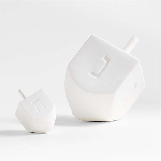 White Porcelain Dreidel Sculptures