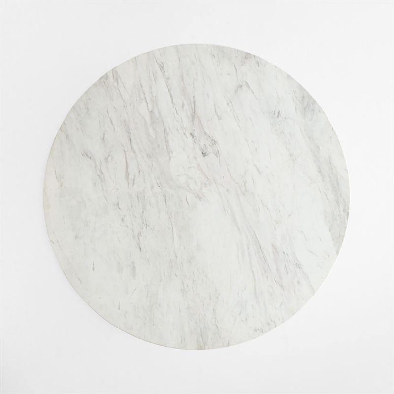 Portico 48" Marble and Natural Oak Round Pedestal Dining Table - image 9 of 11