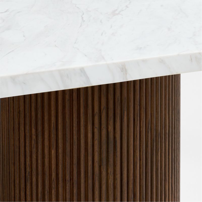 Portico 76" Marble and Warm Brown Oak Oval Dining Table - image 11 of 12