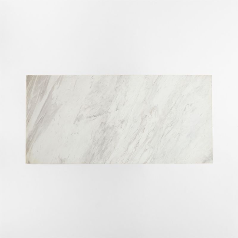 Portico 84" Marble and Warm Brown Oak Round Leg Dining Table - image 10 of 12