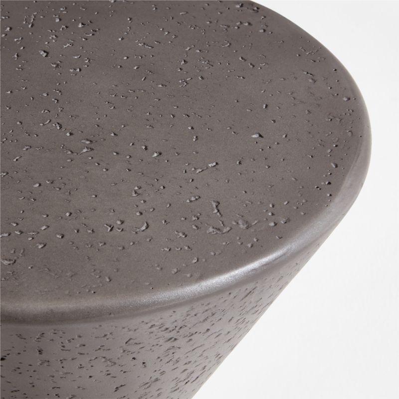 Posada 13" Grey Round Concrete Outdoor Side Table - image 7 of 9