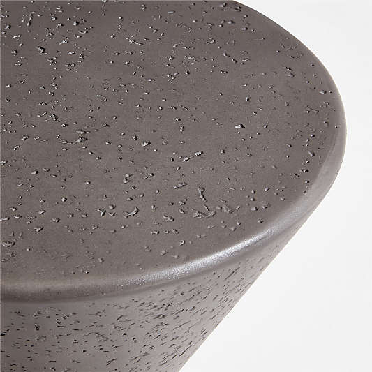 Posada 13" Grey Round Concrete Outdoor Side Table