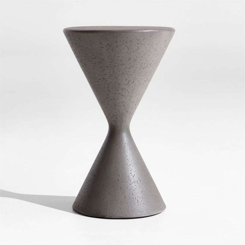 Posada 13" Grey Round Concrete Outdoor Side Table - image 0 of 9