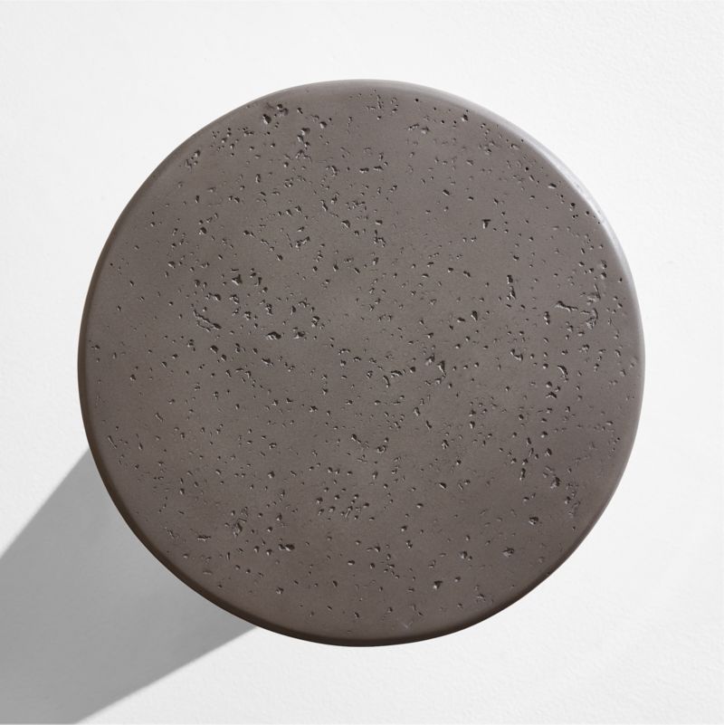 Posada 13" Grey Round Concrete Outdoor Side Table - image 6 of 9