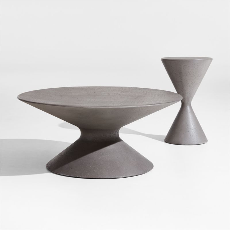 Posada 36" Grey Round Concrete Outdoor Coffee Table
