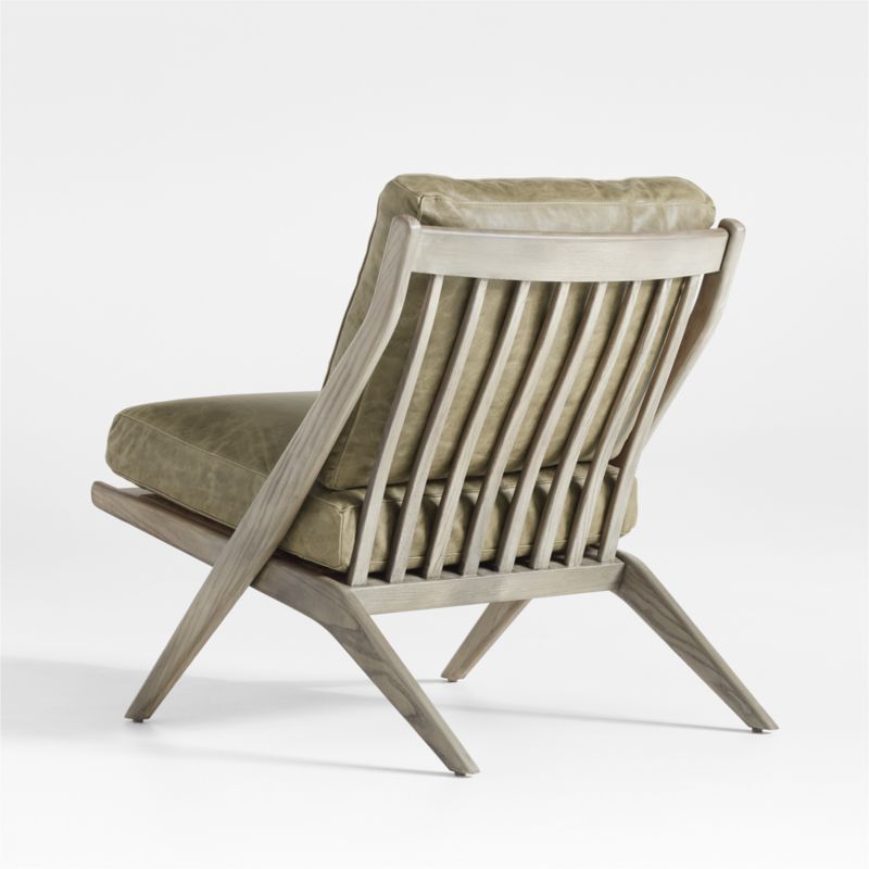 Pose Grey Wash Wood and Leather Accent Chair - image 5 of 8