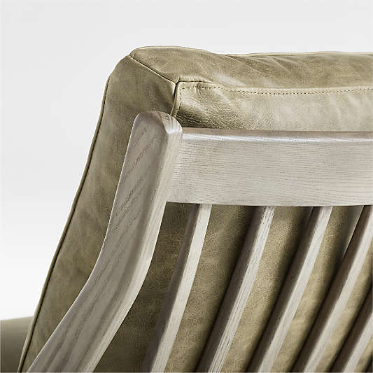 Pose Wood and Leather Accent Chair