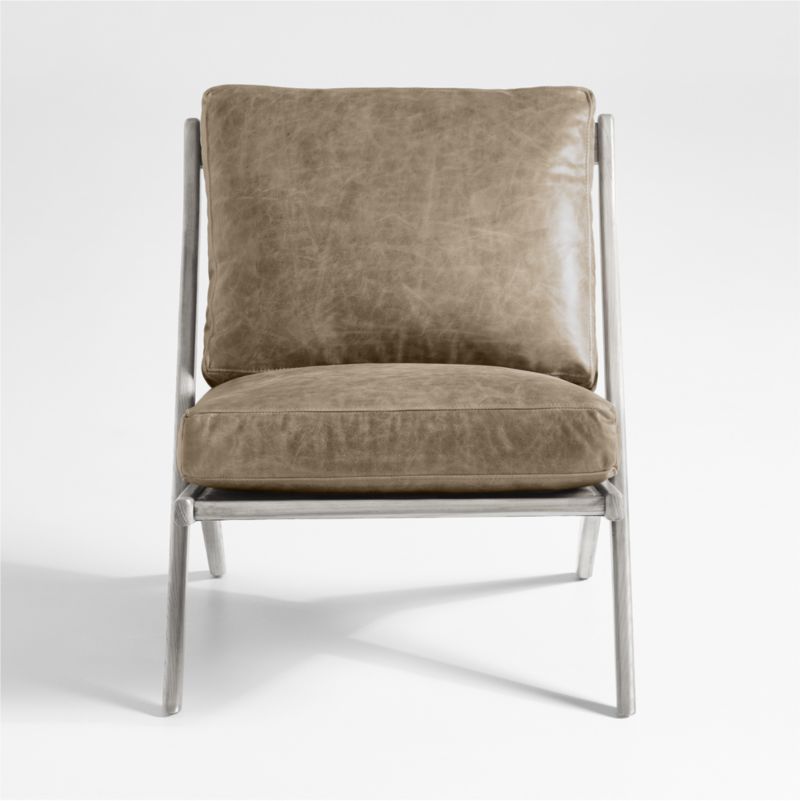 Pose Grey Wash Wood and Leather Accent Chair - image 7 of 8