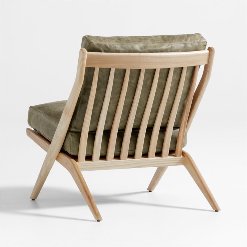 Pose Natural Wood and Leather Accent Chair - image 8 of 9