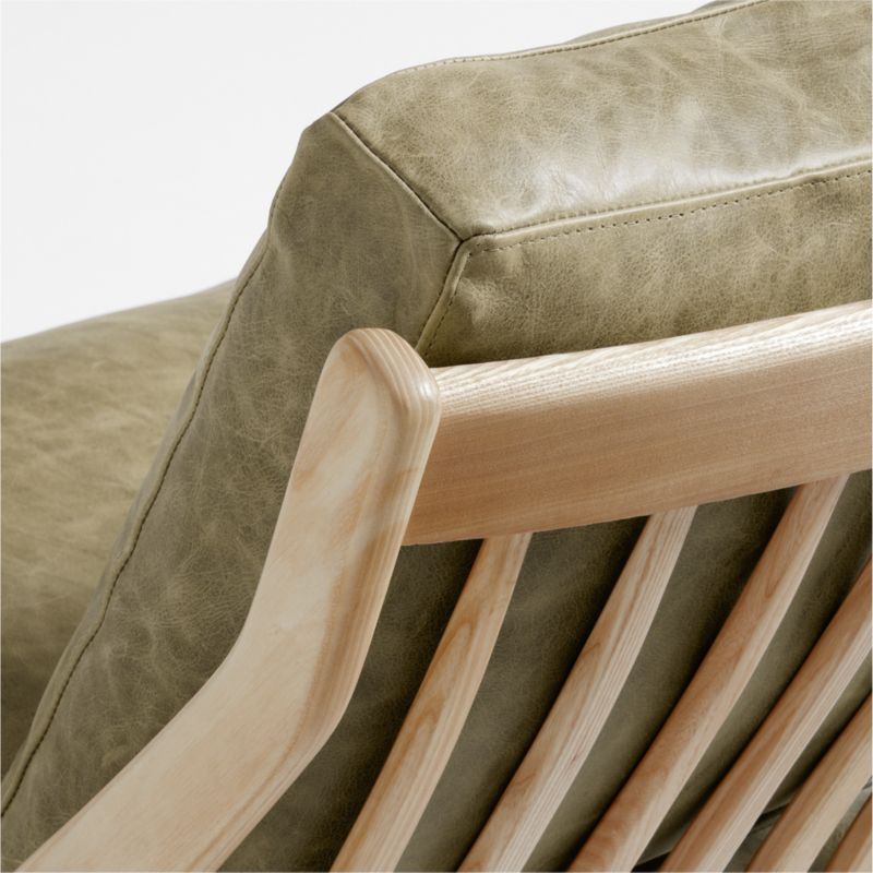 Pose Natural Wood and Leather Accent Chair - image 7 of 9