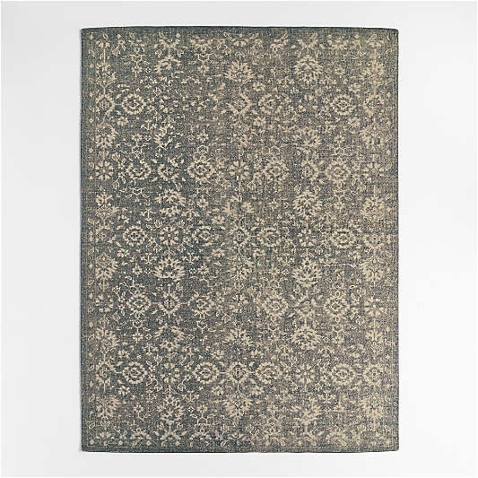 Positano Performance Traditional Grey Handknotted Area Rug