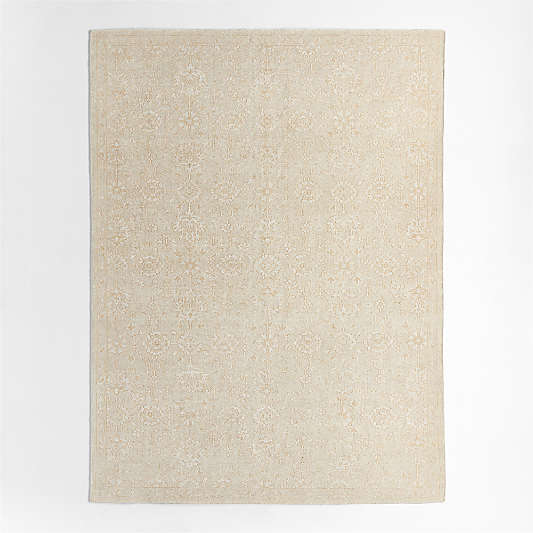Positano Performance Traditional Ivory Handknotted Area Rug 9'x12'