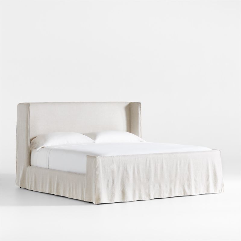 Positano Oatmeal Ivory Slipcovered King Bed