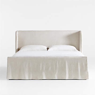 Positano Oatmeal Ivory Slipcovered King Bed