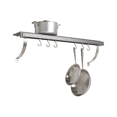 J.K. Adams Grey Wall Mounted Pot Rack Reviews Crate Barrel