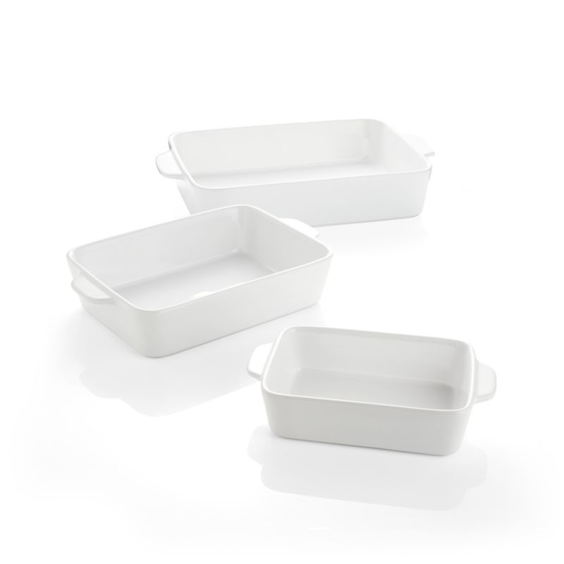 White Potluck Baking Dishes Set of Three - image 3 of 4