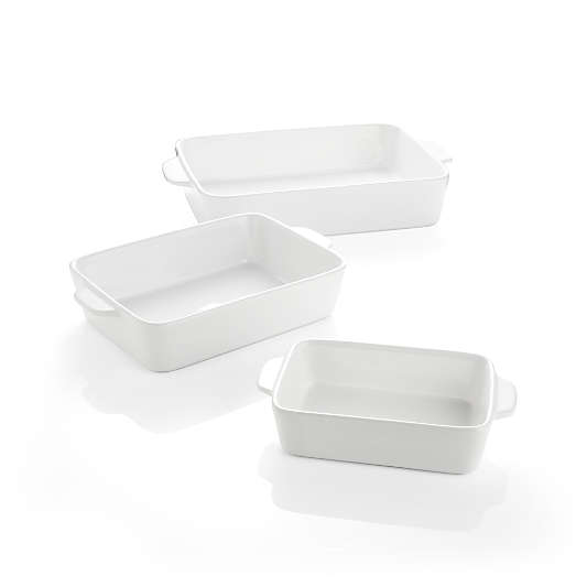 White Potluck Baking Dishes Set of Three