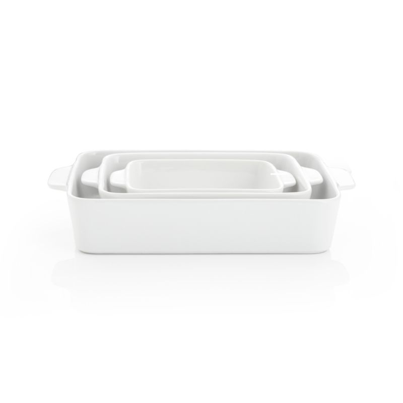 White Potluck Baking Dishes Set of Three - image 2 of 4